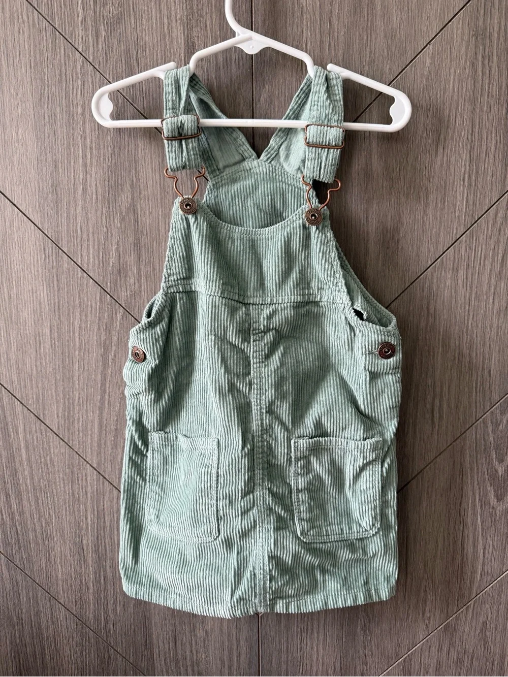 Oshkosh B’gosh Toddler Girls Green Corduroy Overall Dress